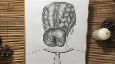 How To Draw A Girl With Double Dutch Braid Bun Hairstyle Step By