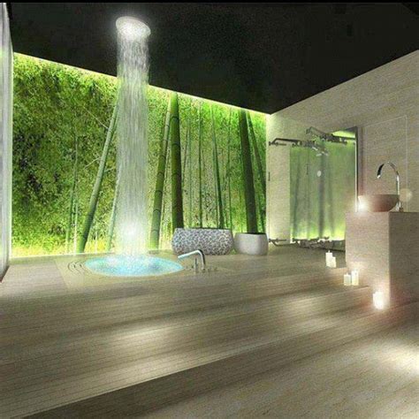 Love This Waterfall Shower Amazing Bathrooms Home Spa