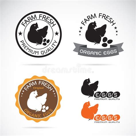 Sistema De Etiqueta Del Pollo Comida Granja Avícola Carne Icono Del