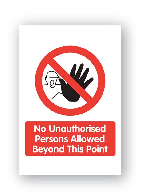 No Unauthorised Persons Allowed Beyond This Point Sign Farm Signs