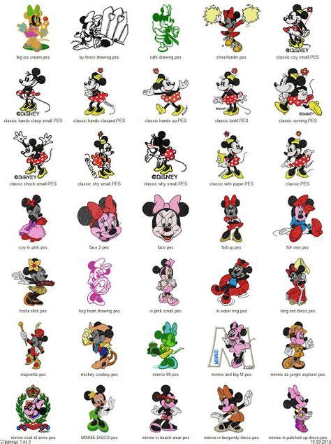 Mickey And Minnie Mouse 101 Embroidery Designs Free Machine