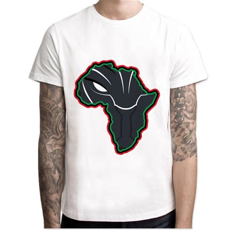 Black Panther Wakanda Panthers Tshirt Men Boy Summer O Neck White Youth