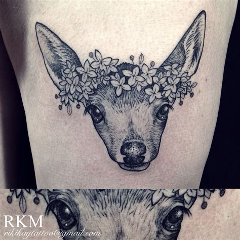 Fawn Tattoo With A Floral Headband By Riki Kay Middleton Tattoo Done