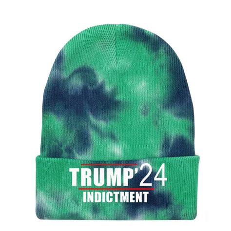 Donald Trump Indictment 2024 Tie Dye 12in Knit Beanie Teeshirtpalace