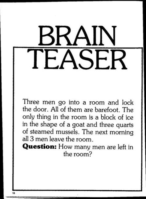Printable Brain Teasers For Adults With Answers Printable Brain