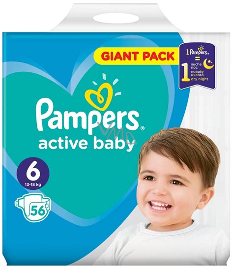 Pampers Active Baby 6 Extra Large 13 18 Kg Disposable Diapers 56 Pieces