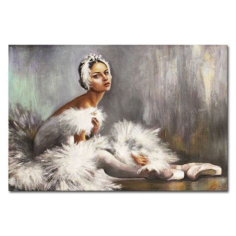 obraz olejny baletnica łabędź tancerka siedząca baletnica ręcznie