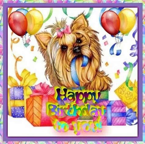 Animated Happy Birthday Yorkie Animal Hjw