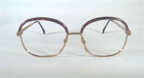 Vintage Round 60s Eyeglasses Frame Made In Italy Unisex Classic 60s Vintage Round Gold Metal