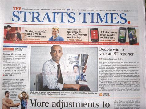 Frontpage | new straits times : Straits Times di SingapuraTerancam Gulung Tikar, Merger di Selandia Baru