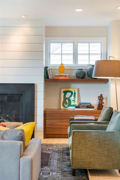 Horizontal Shiplap Boards Modern Fireplace Mid Century Modern Lucy