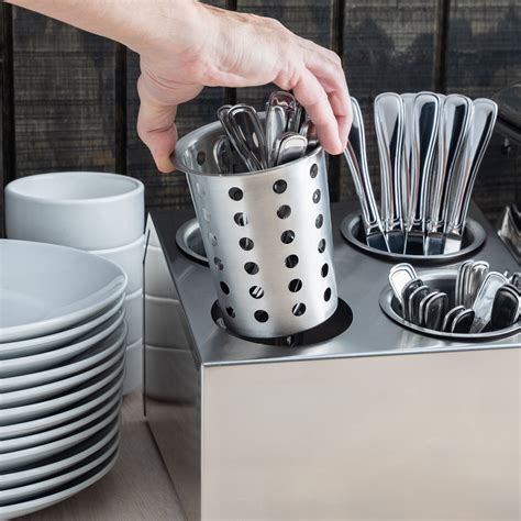 Choice Bulk Pack Perforated Stainless Steel Flatware Holder Cylinders ...