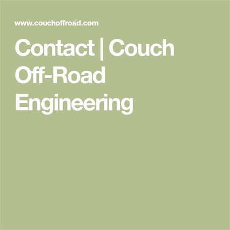 Contact Couch Off Road Engineering In Unimog Engineering
