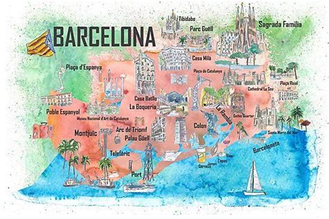 √ Barcelona Catalonia Spain Map Location Map Showing A Spain B