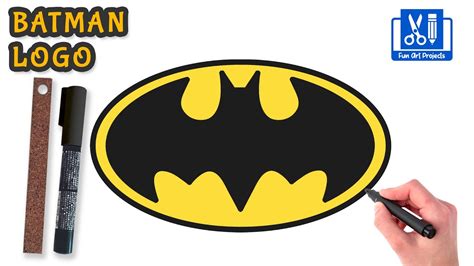 how to draw batman logo drawing logo easy step by step youtube