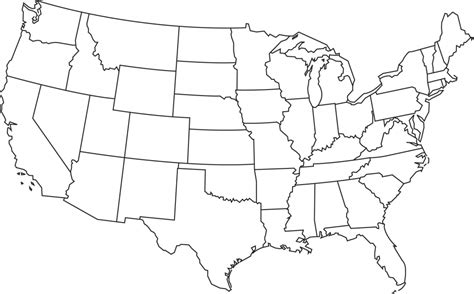 Large Blank Map Of Usa