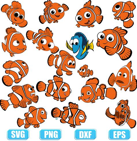 44 Finding Nemo Svg Bundle Nemo Svg Nemo Cut Files Nemo Characters