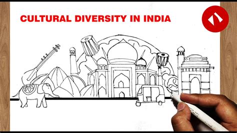 Cultural Diversity In India Easy Drawing Incredible India Drawing