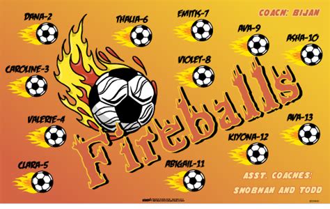 Fireballs B59041 Digitally Printed Vinyl Soccer Sports Team Banner