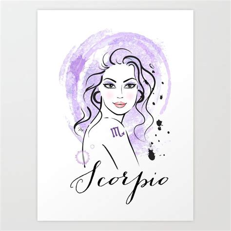 Scorpio Horoscope Zodiac Sign Art Print By Martina Sign Art Zodiac Signs Art Prints