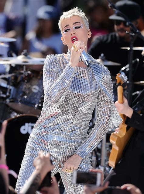 katy perry suffers wardrobe malfunction during live stream in chainmail jumpsuit teen vogue