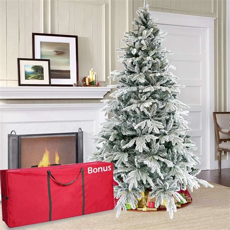 7 Ft White Flocked Christmas Tree Christmas Decorations 2021