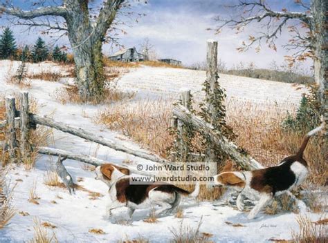 On The Jump Beagle Art Print By John Ward Beagle Rabbit Hunting Print