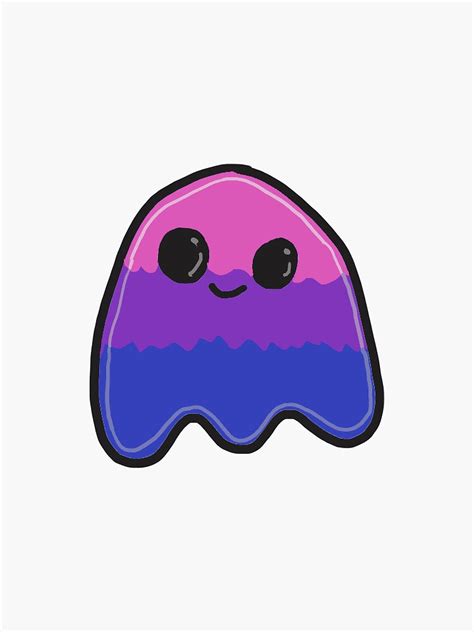 Bi Pride Ghost Sticker By Estarin Redbubble