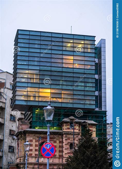 Detail View Of The Modern Building Of The Union Of Romanian Architects