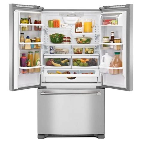 Maytag 252 Cu Ft French Door Refrigerator With Ice Maker Fingerprint