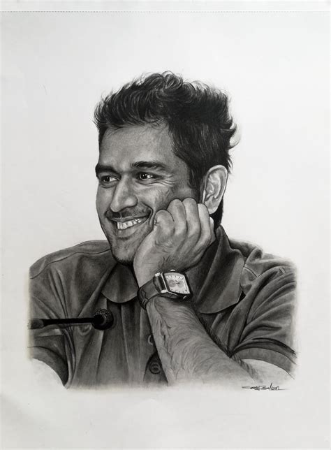 Pencil Drawing Ms Dhoni Historical Figures Drawings Historical