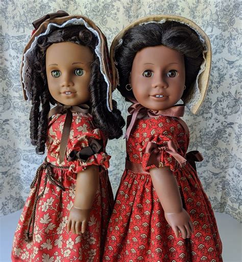 cecile and addy in their 1850s style gowns agpastime doll clothes american girl american