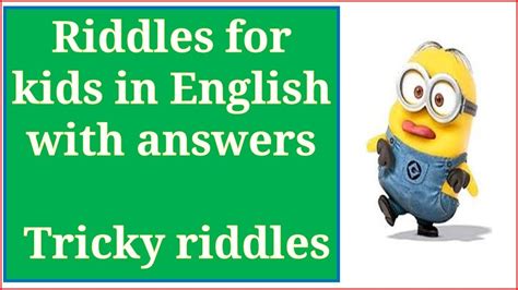 Jul 06, 2020 · riddle can make children think and laugh at the same time. Riddles for kids in English with answers | tricky riddles ...