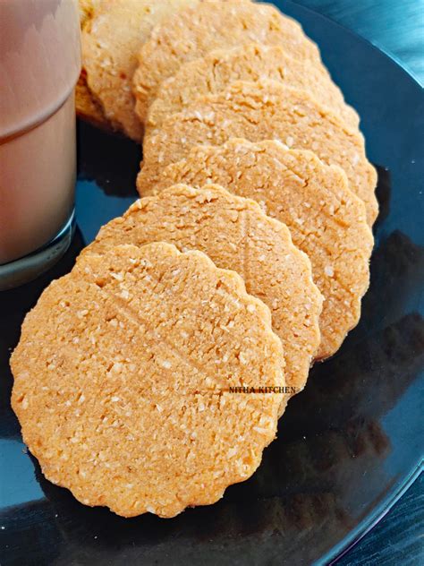 Nitha Kitchen Eggless Whole Wheat Coconut Cookies Recipe