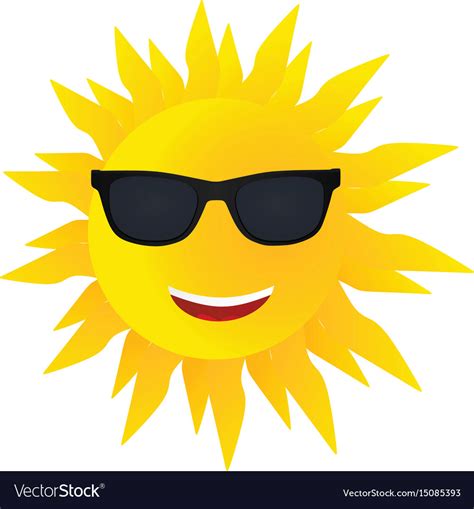 smiling sun with sunglasses royalty free vector image