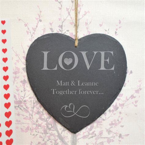 Personalised Love Heart Slate Sign By Tsonline4u