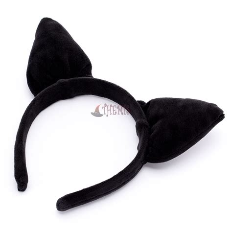 Athemis Anime Cute Black Velveteen Cat Ears Headband