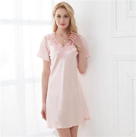 Fdfklak 2018 Sexy Nightgown Ladies Night Shirts Summer Dresses Women