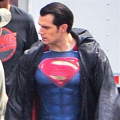 Supermans Back See Henry Cavill In Full Costume On Set In Detroit E