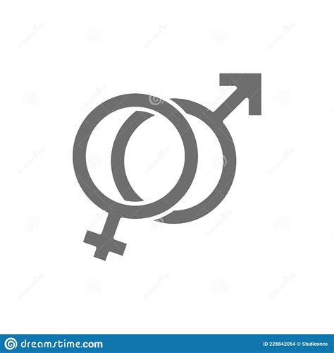female and male symbols man and woman sign gender grey icon stock vector illustration of