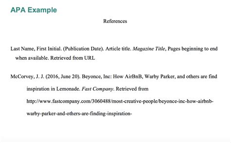 Explanation And Example Apa Article In An Online Magazine Libguides