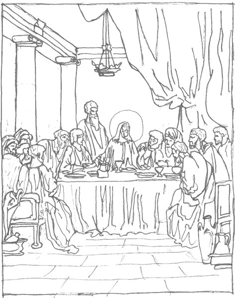 Last Supper Coloring Page Free Coloring Page The Last Supper Schola