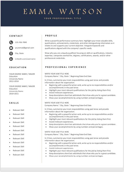 Free Resume Templates Editable And Downloadable Resume