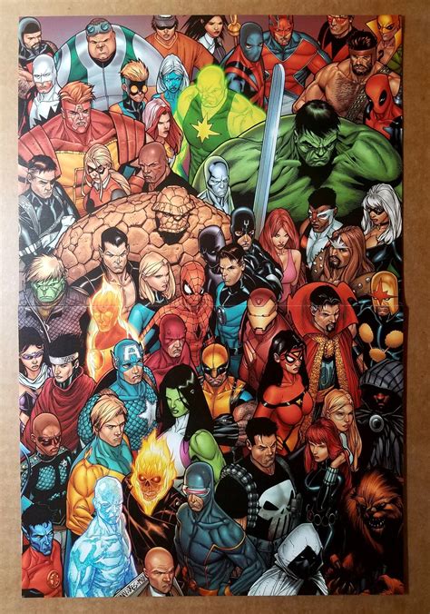 Civil War Marvel Universe Comic Poster By Steve Epting