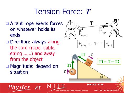 Tension is a force working along the length of a medium, especially this force is carried by a flexible medium, like a rope or cable. Mechanics Lecture - Presentation Physics
