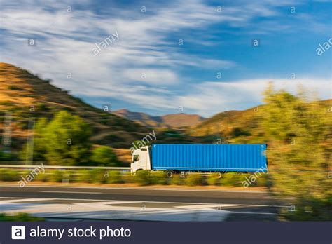 Truck With Enclosed Semi Trailer For Transport Of The Automotive