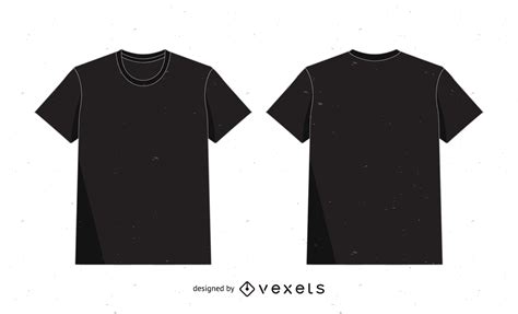 T Shirt Mockup Template In Black Over White Vector Download