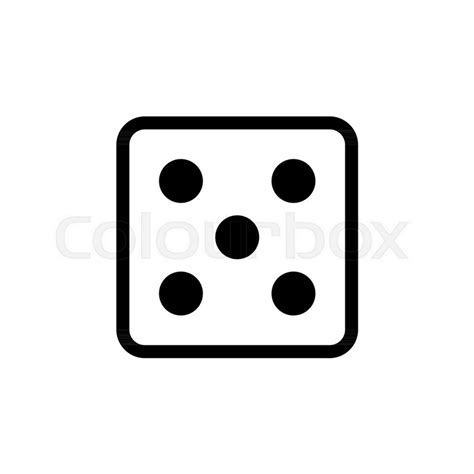 White Dice Number 5 Stock Vector Colourbox