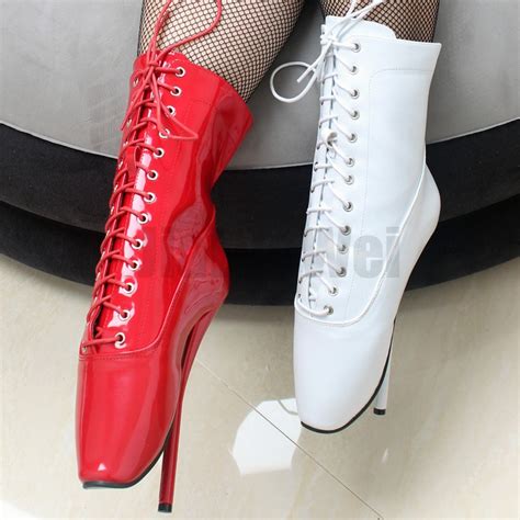 Spike High Heel Ballet Ankle Boots Sexy Fetish Pointed Toe Lace Up Plus Size 36 46 Best
