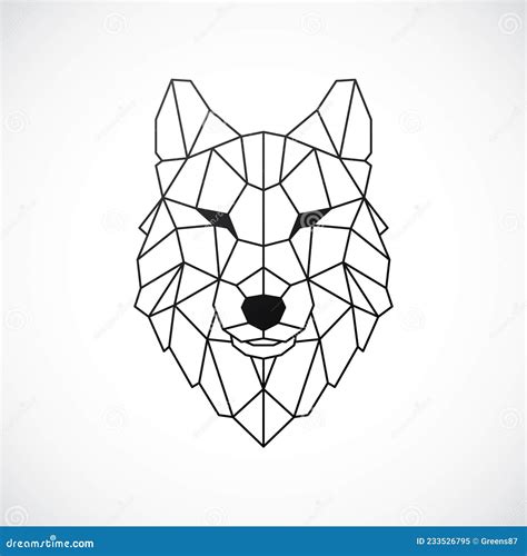 Geometric Wolf Head Abstract Polygonal Style Stock Vector